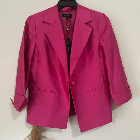 Talbots Women's Bold Pink Blazer - Picture 3 of 3